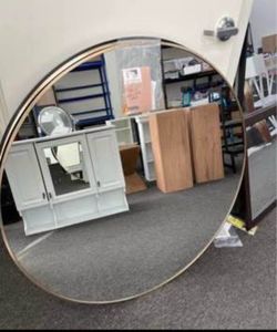 New 36 Inch Gold Round Mirror Circle Mirrors for Bathroom Entryway Living Room