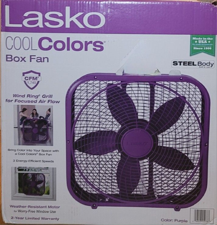 Lasko Cool Colors Box Fan for Sale in Cromwell, CT - OfferUp