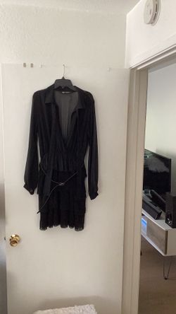 Zara black sheer mini dress size m