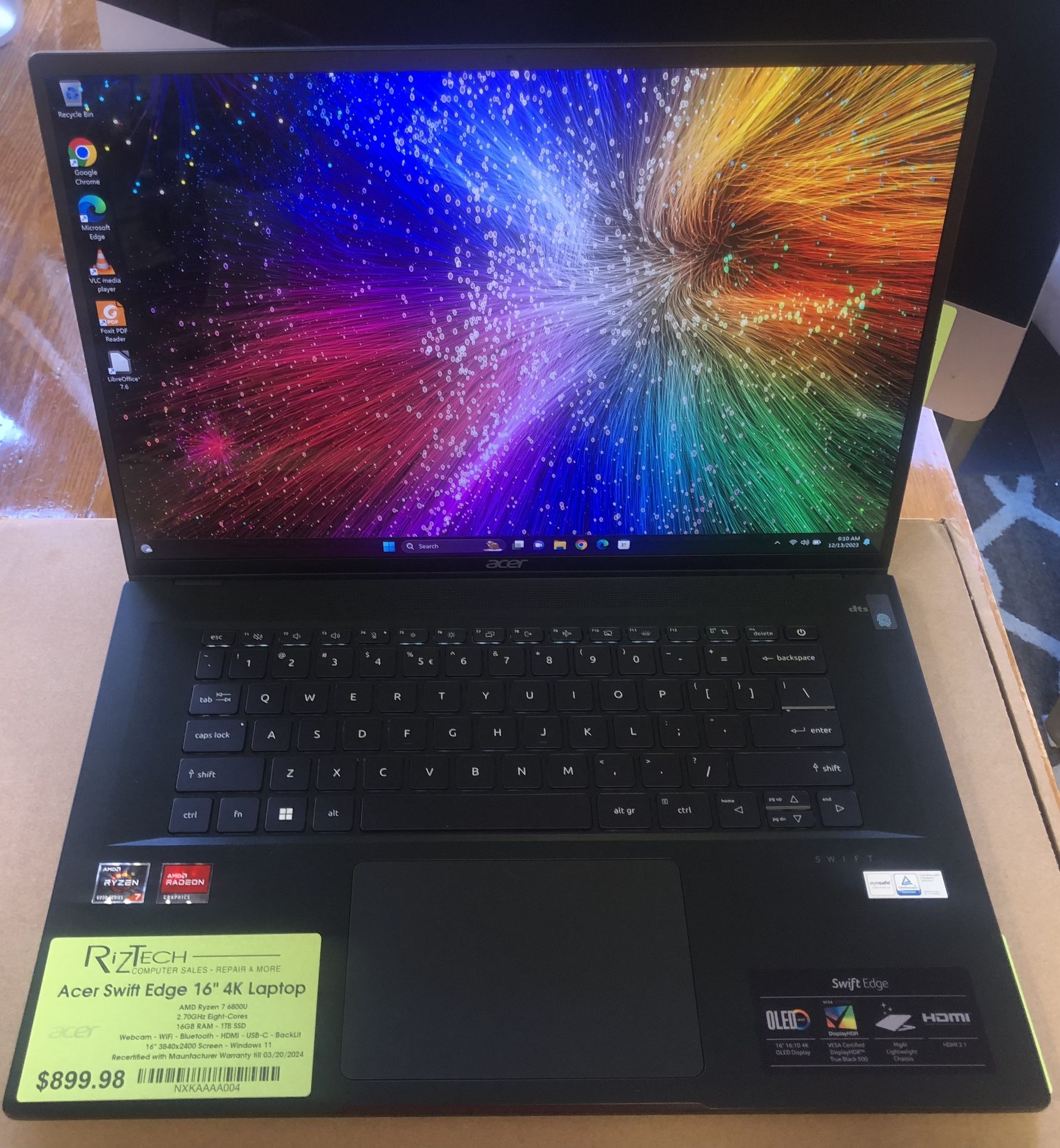 Acer Swift Edge 16" 4K Laptop
