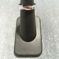 Sterling Silver Ribbon Ring Sz 4