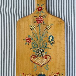 Vintage Hand Painted Cutting Board 