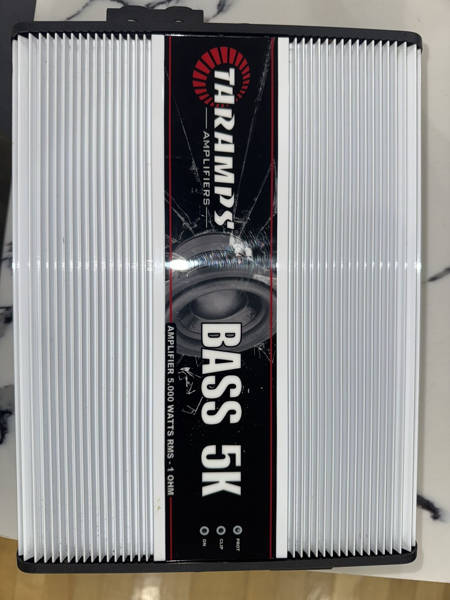 Taramps BASS 5K 1 Ohm 1 Channel 5000 Watts RMS MAX, Full Range Car Audio, Monoblock, LED Monitor Indicator, Class D Amplifier, Crossover, White 5k amp
