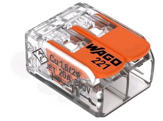 200 Pieces WAGO 221-412 Lever Nuts  2-Conductor Compact Splicing Connectors  Pack of 200