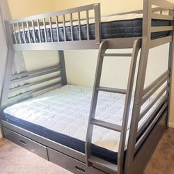 Litera Twin Y Full Size Nueva En Caja Incluye Colchones Y Cajones