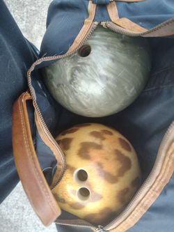 2 Custom Bowling Balls Bag Included