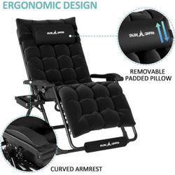 Oversized gravity camping chair