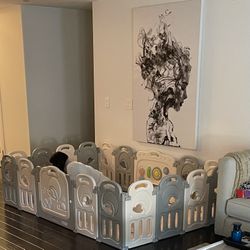 Fortella Cloud Castle Playpen with 4-Panel Extension