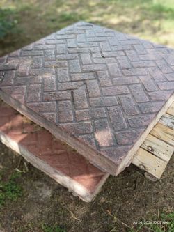 Brick stamped concrete patio