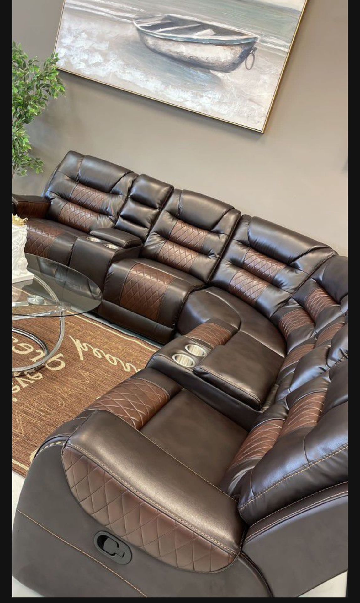 NEW MARTIN BROWN RECLINING SECTIONAL WITH FREE DELIVERY