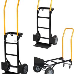 New 2-in-1 Convertible Multipurpose Dolly Cart Hand Truck Heavy Duty Platform Cart with Swivel Wheels 330 Lbs