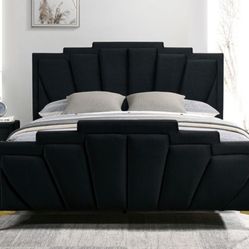 Brand New Black & Gold Queen Bed Frame 