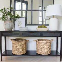 Beautiful Dark Wood Black Console Entryway Sofa Table  