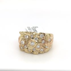 10k Gold Diamond Nugget Ring .7ctw I/VS 7.30grams Size 11 146206 12