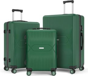 Zitahli 3pc Luggage Set 20in 24in 28in Green