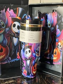 Jack Skellington + Stitch design Stanley Cup