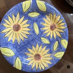 3 sunflower plates