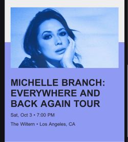 Michelle Branch 10/3 @ The Wiltern Mezzanine seats