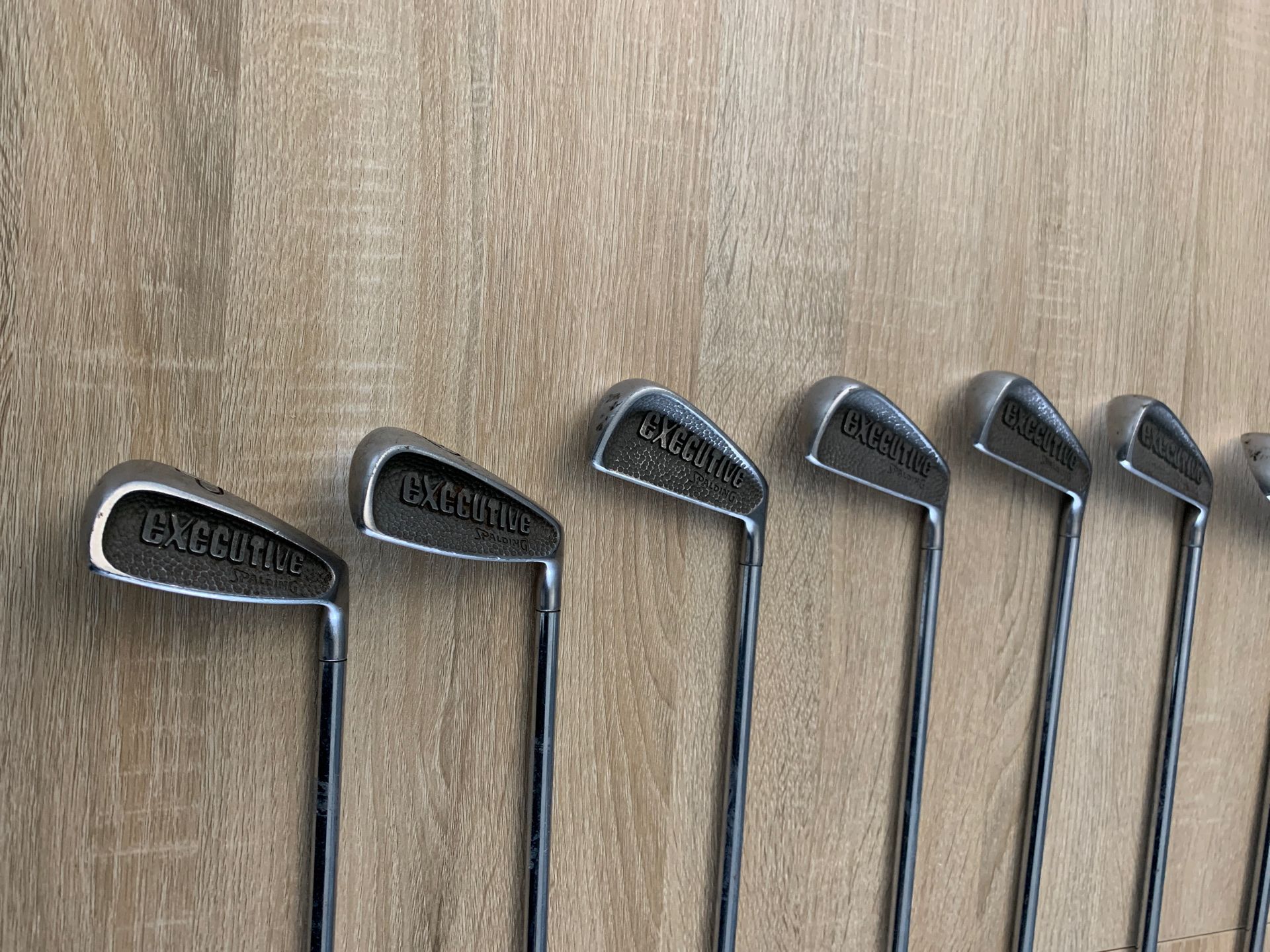 Spalding Executive Iron Set of 8 golf clubs with steel shaft and Black Widow Grips for Sale in