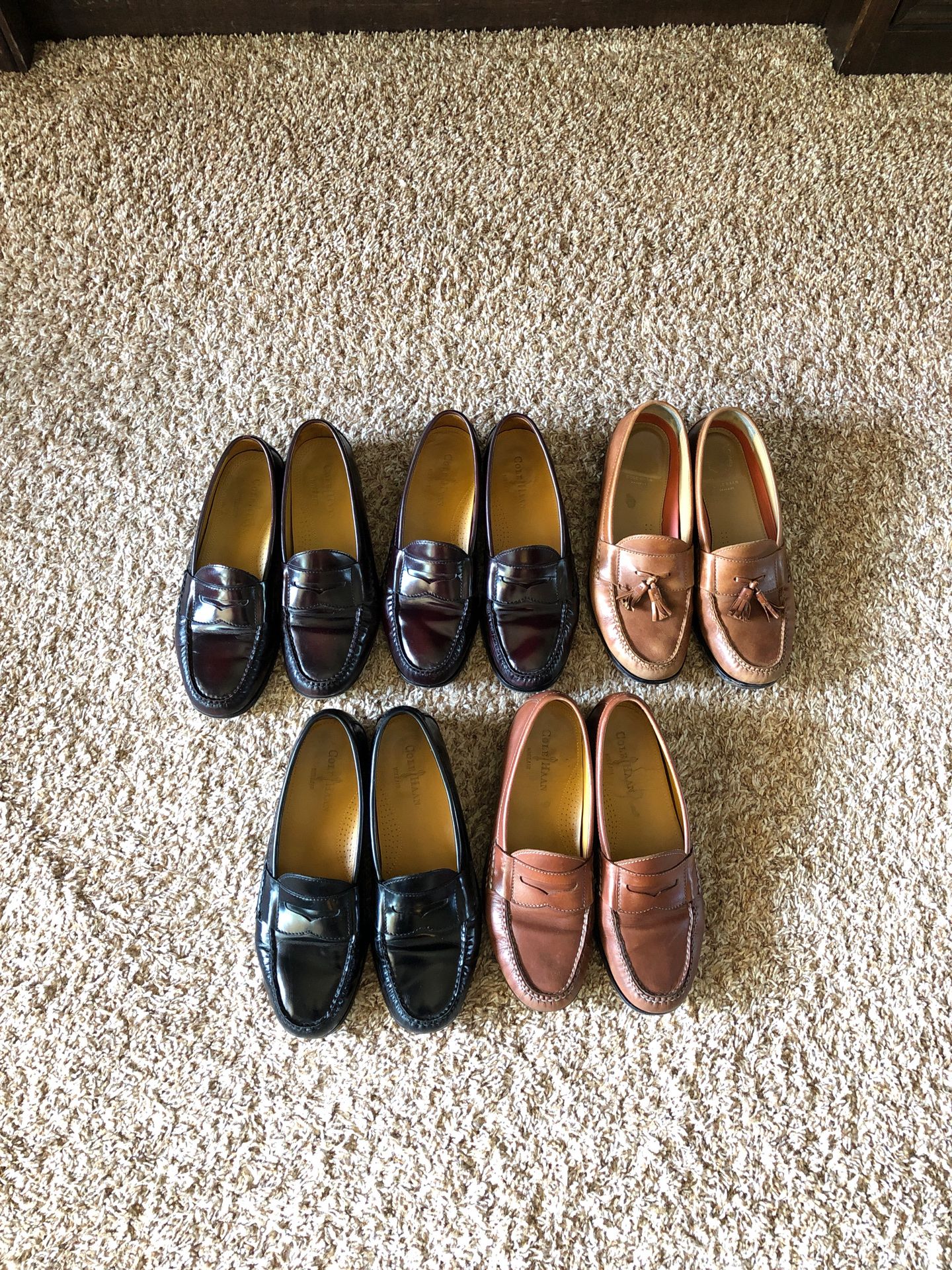 Five Pairs of Cole Haan Men’s dress shoes Size 10