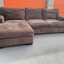 Macy’s Dark Brown Down Filled Sectional