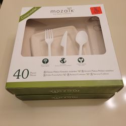 80 Piece Disposable Compostable Wooden Plate/silverware Set