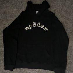 all Black Vvs Sp5der Hoodie 