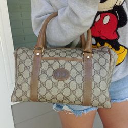 Authentic Vintage Gucci Interlocking GG Monogram Supreme Boston Doctor Satchel Bag
