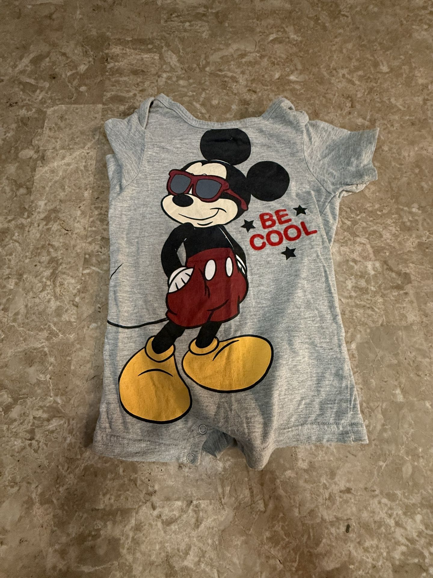 Disney Baby 24M Bodysuit Short Sleep Gray Mickey Mouse