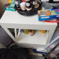 White Table With Bottom Drawer Still In Very Good Condition And Very Sturdy Selling For $20
