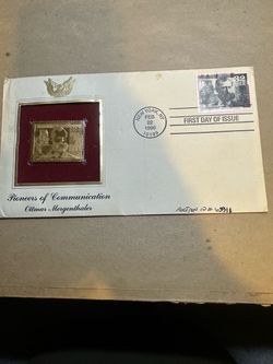 Ottmar Mergenthaler First Day Cover Gold Stamp 1996