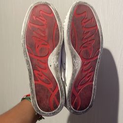 White Christian louboutin junior spikes 