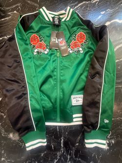 Brand new with tags Philadelphia Eagles New Era NFL women’s satin bomber jacket, size Small.