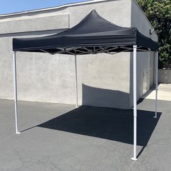 (NEW) $110 Outdoor 10x10 FT EZ PopUp Party Tent Patio Canopy Shelter w/ Carry Bag (Black/Red) 