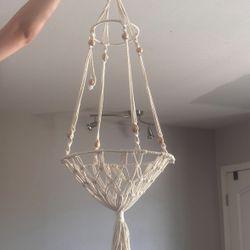Beautiful boho-style macramé plant hanger