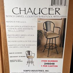 Two New In Box Swiveling Bar Stools