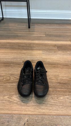 Black Lace-Up Soccer Cleats