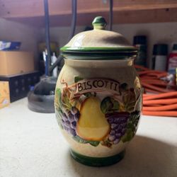 Vintage Nonni's Biscotti Cookie Jar Canister