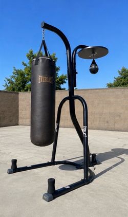Everlast dual station stand, punching bag and speed bag
