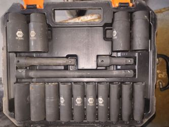 Tacklife 1/2" Drive Deep Impact Socket Set w extension and case
