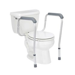 Brand New - Medline Toilet Safety Rail For Seniors with Easy Installation, Height Adjustable Toilet Safety Frame, Bathroom Assist Rail with Armrests, 