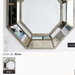 Modern Oversized Silver Octagon Accent Mirror