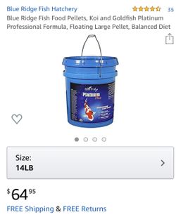 Blue Ridge Fish Food Pellets, Koi and Goldfish Platinum Professional Formula, Floating Large Pellet, Balanced Diet