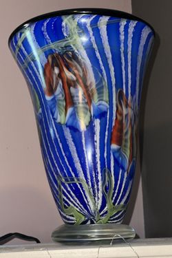 Murano Style Heavy Glass Vase
