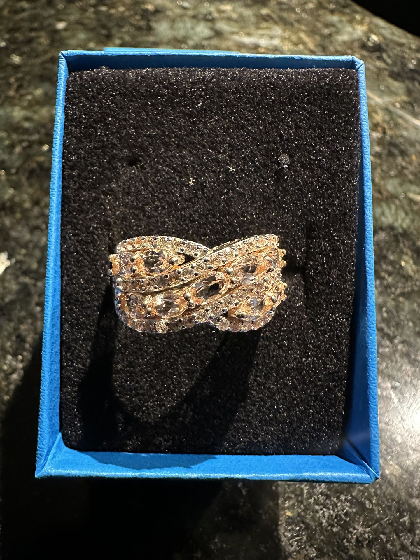 2.45CTW Morganite 18k Rose Gold Over Sterling Silver Size 10 