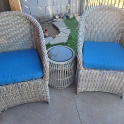 2patio Chairs And Small Table 