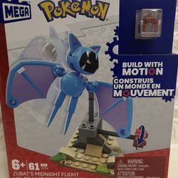 MEGA MEGA Pokemon Building Toy Kit Zubat's Midnight Flight (61 Pieces) for Kids