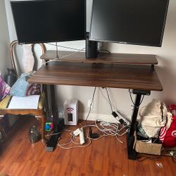 Raising Desk And Two Monitors