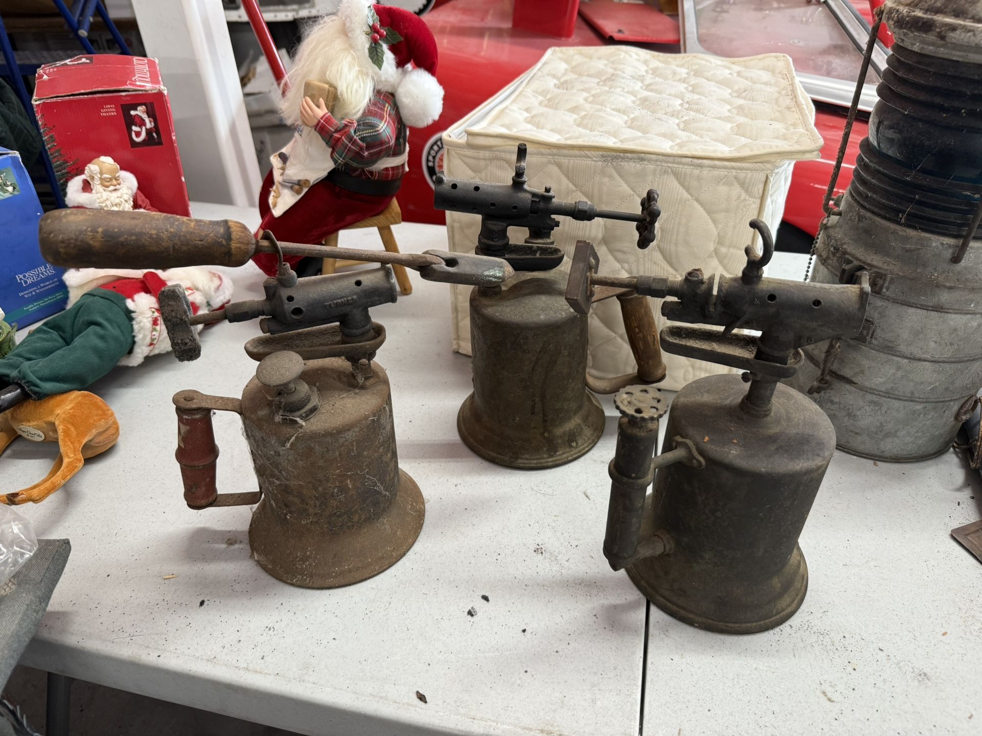 Lot of 3 Antique Brass Gas Blow Torch