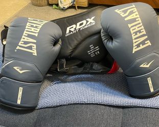 EVERLAST 16 oz Boxing Gloves & RDX Giant Inside Groin Protector Size L